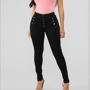 Button High Waisted Jeans